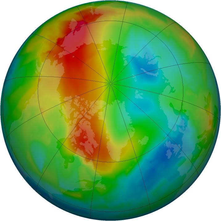 Arctic ozone map for 09 January 2012